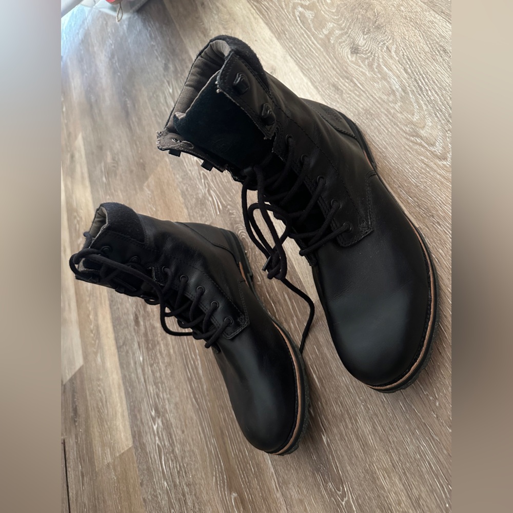 THE NORTH FACE 100 Gram Black Leather Boots Lace-Up SIZE 14 MEN’S Rugged Outdoor - Picture 7 of 14